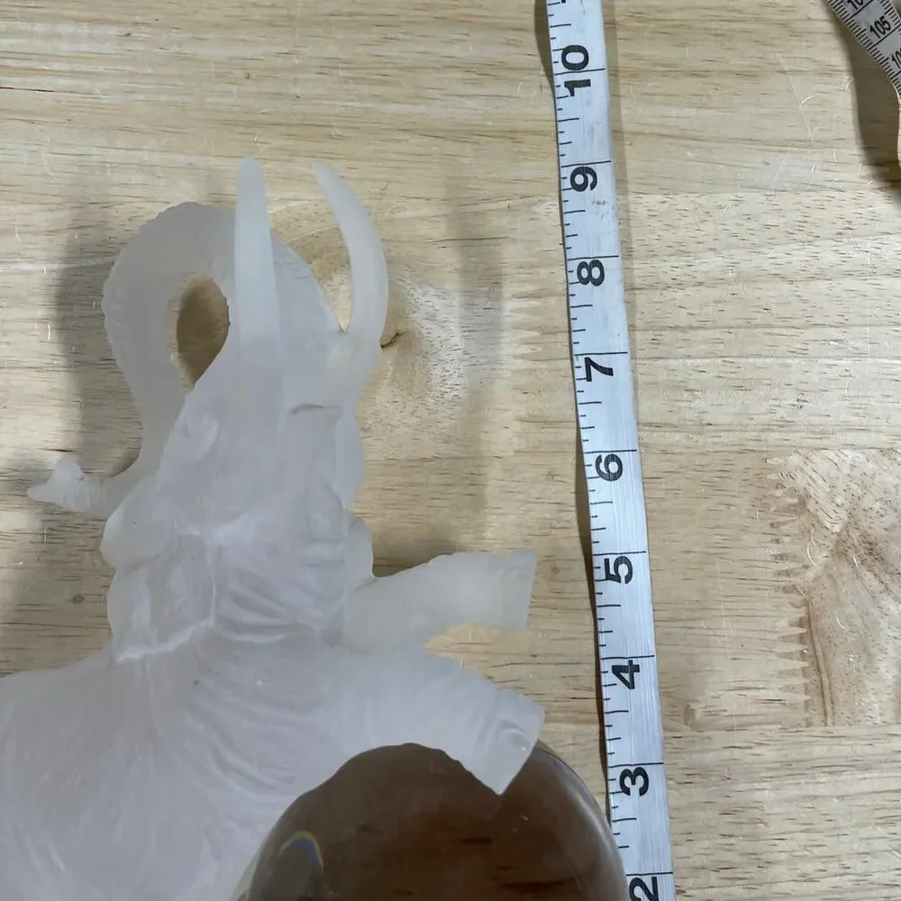 Frosted Elephant Figurine Gift Dancing With Crystal Ball Acrylic Great Condition